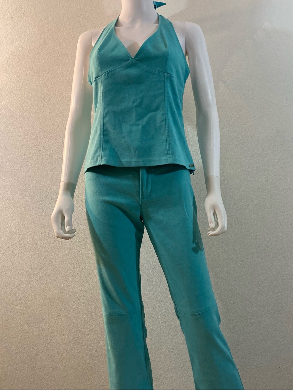 GUESS Y2K Vintage Set, Faux Suede Pants And Halter Top